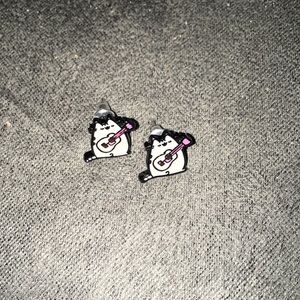 Pusheen guitar earrings